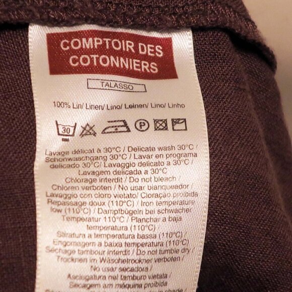 Comptoir des Cotonniers Linen Top Drawstring Waist Minimalist Neutral Women's 36 - Picture 5 of 5